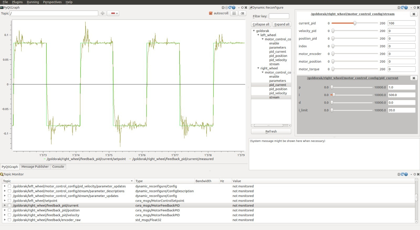 PID tuning interface with Rviz and Dynamic reconfigure